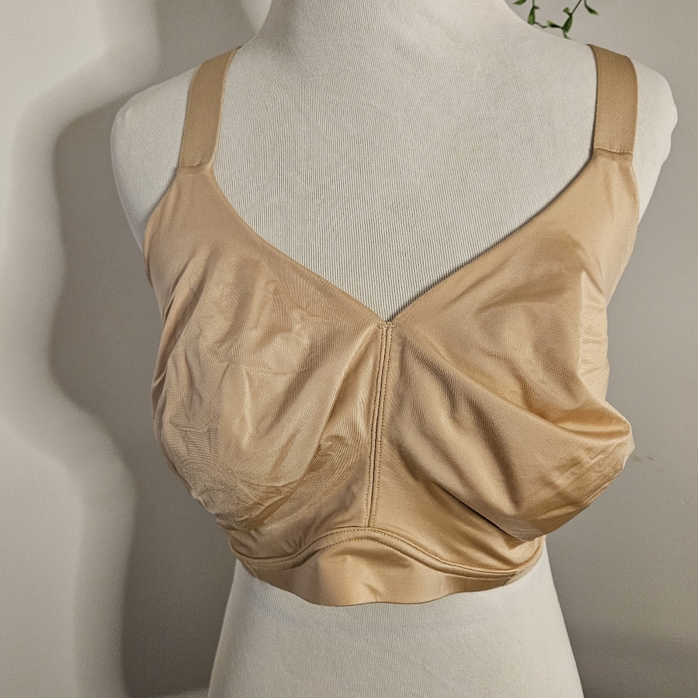 Serenada Womens 50D Wire Free Beige Bra EUC - Picture 2 of 7